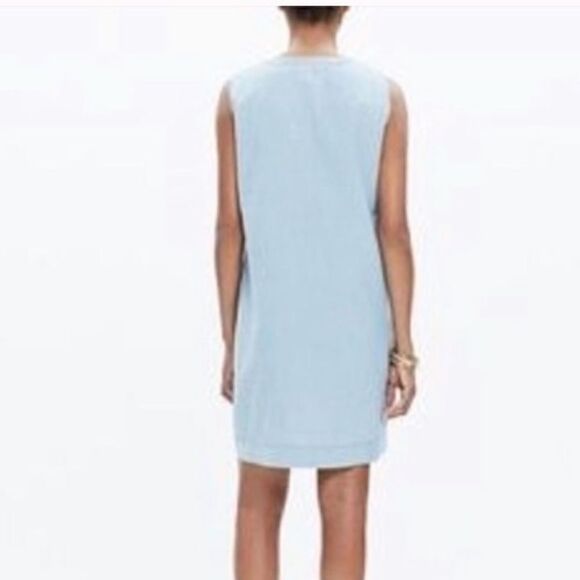 Madewell Chambray Dress S Lace Up Denim - Picture 2 of 9